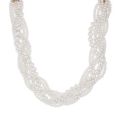 Designer cream pearl twist necklace